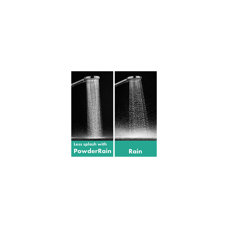 hansgrohe Raindance S Showerhead 180 1-Jet PowderRain, 2.5 GPM, Brushed Black Chrome, 2.5 GPM