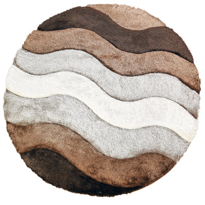 Garion Collection Brown Modern Area Rug