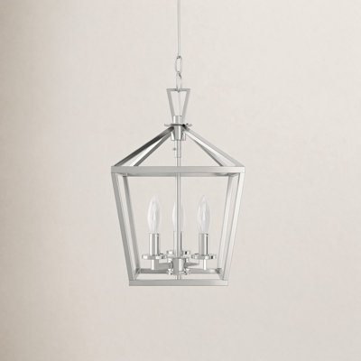 Hastings 10" W 3-Light Geometric Lantern Chandelier
