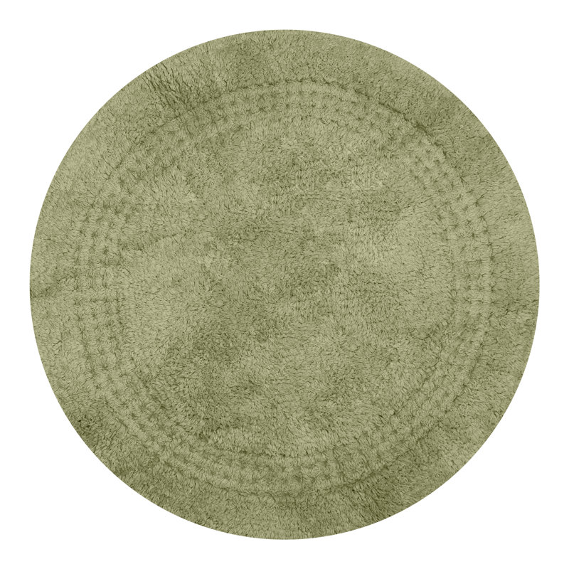 Home Weavers Classy Bathmat 100% Cotton Tufted Bath Rug, Extra Soft and Absorbent Bath Rugs, Non-Slip Plush Bath Carpet, Machine Wash Dry, bath rugs for Bathroom Floor, 30" Round, Green