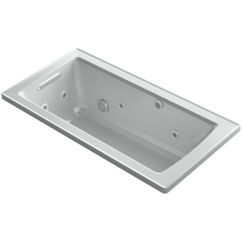 Archer Drop-in Whirlpool and BubbleMassage Air Bath, Ice Gray