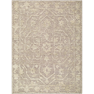 Savannah Hand Knotted Wool Area Rug in Taupe