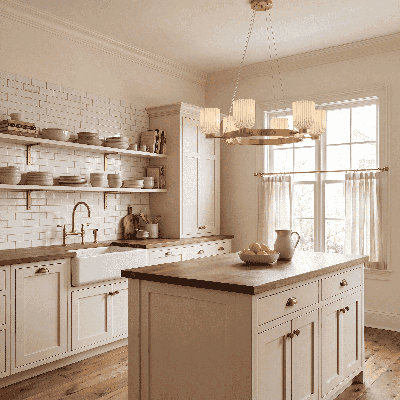 Isla Blanca 6-Light Chandelier in Warm Brass by Breegan Jane