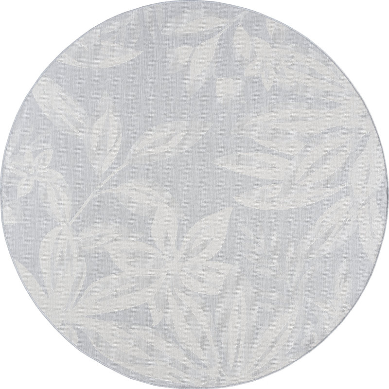 Tapis intérieur / extérieur gris Bagarm, Rond 7 pi 11 po