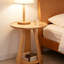 Table d'appoint ronde à 2 niveaux avec tables de bout en bois massif et tablette inférieure
