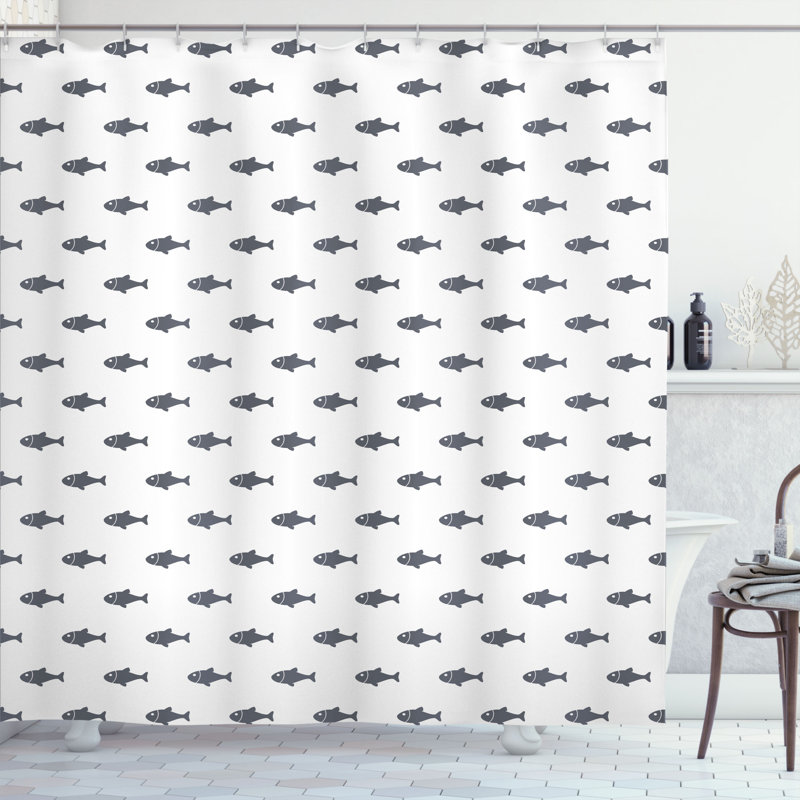 Shower Curtain with Hooks Included, 75" H x 69" W, Grey