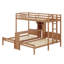 Lit superposé avec bureau intégré, tablettes de rangement et lampe de lecture, 3 lits dans un design compact-1875914259