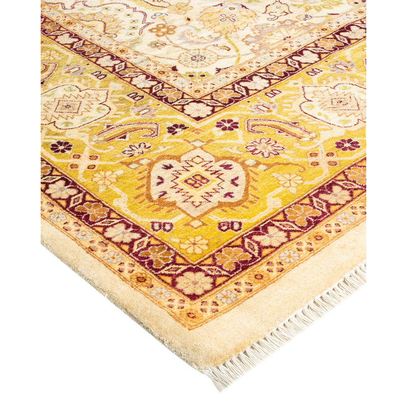 Tapis unique noué à la main de 8 pi 3 po x 10 pi 5 po ivoire Rauchy