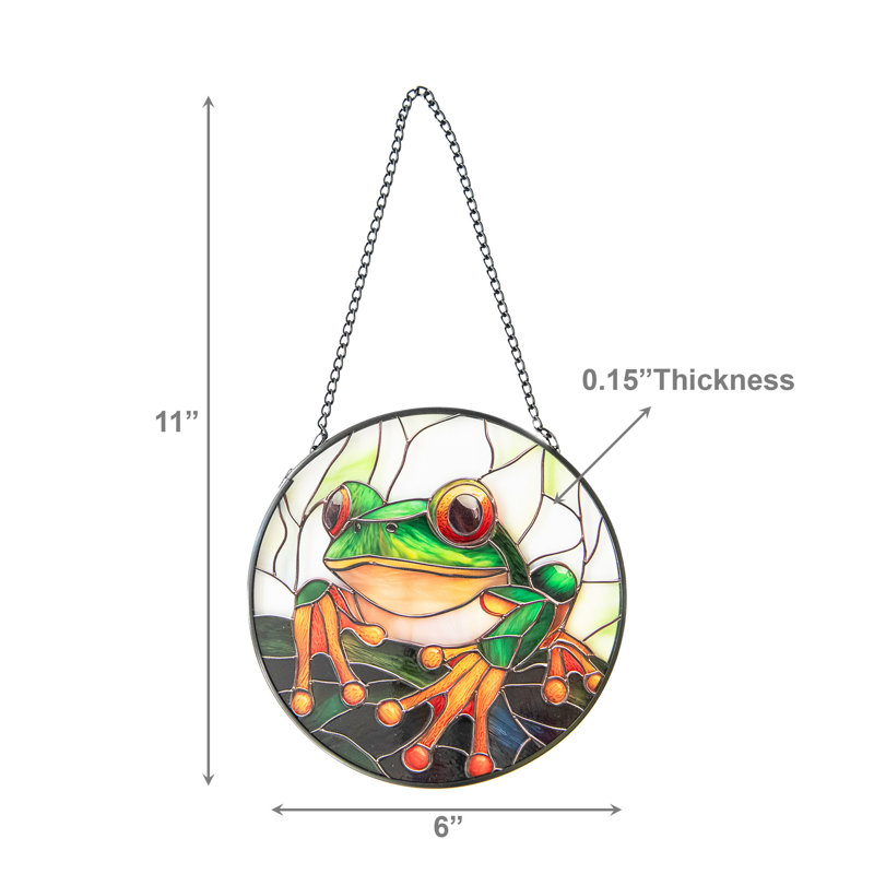 Grenouille attrayante en verre coloré 6 po
