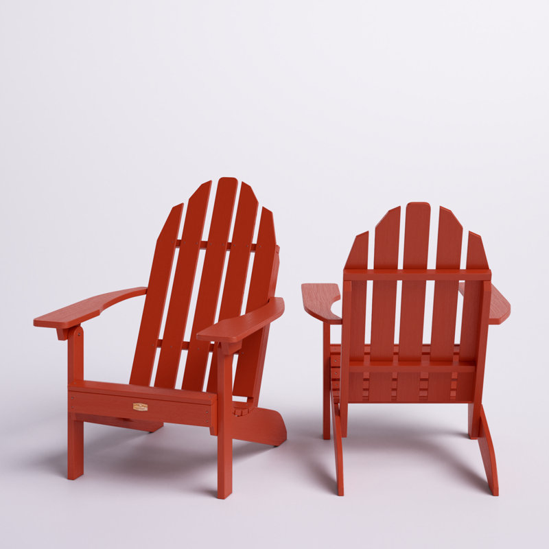 Chaise Adirondack résistante aux intempéries Hintz, Rouge rustique