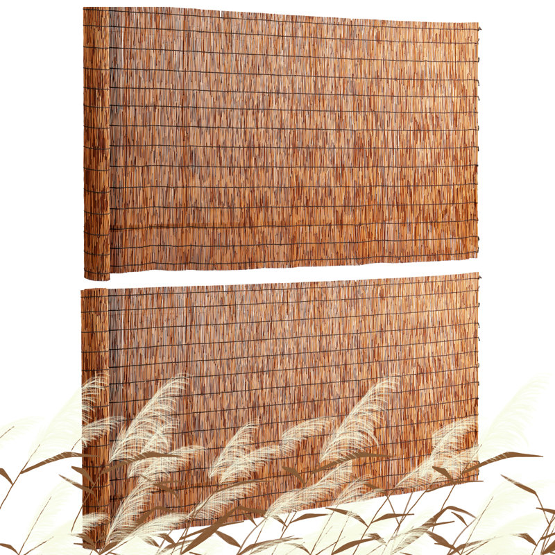 VEVOR 2-Pack Reed Fence Landscaping Privacy Blind Fencing Screen 16.4' x 4', Brown