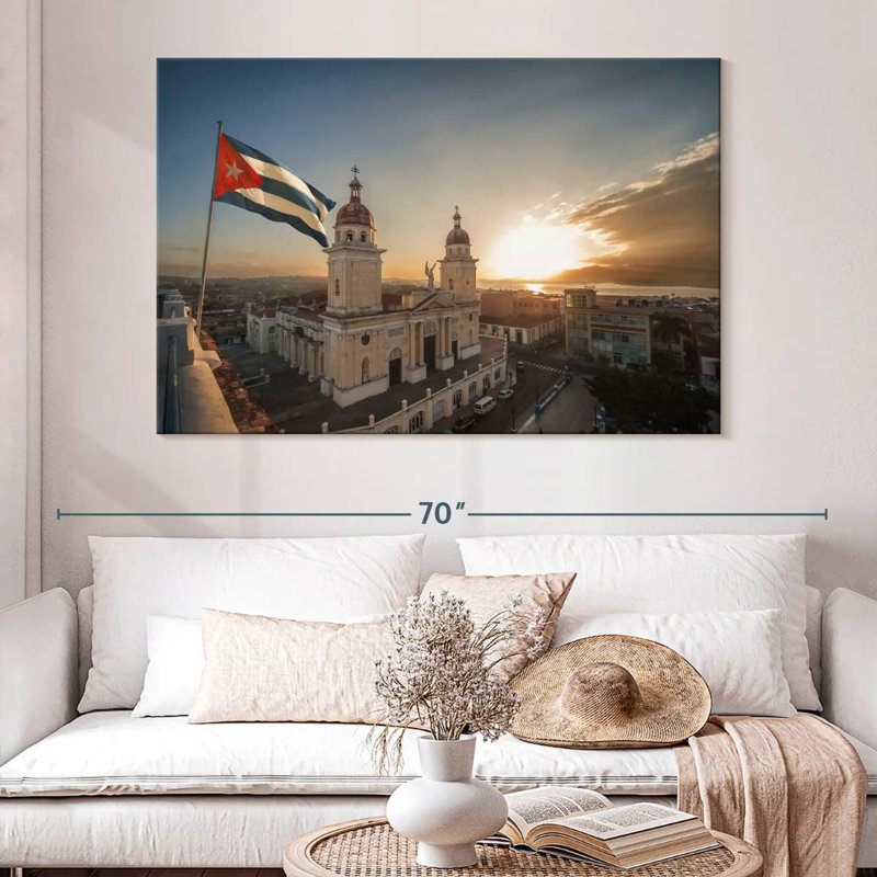Kavia Cuban Cathedral At Sunset, 34" H x 51" W
