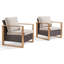 Chaise d'extérieur brun en osier avec coussins Allcot (ensemble de 2)-1573332361