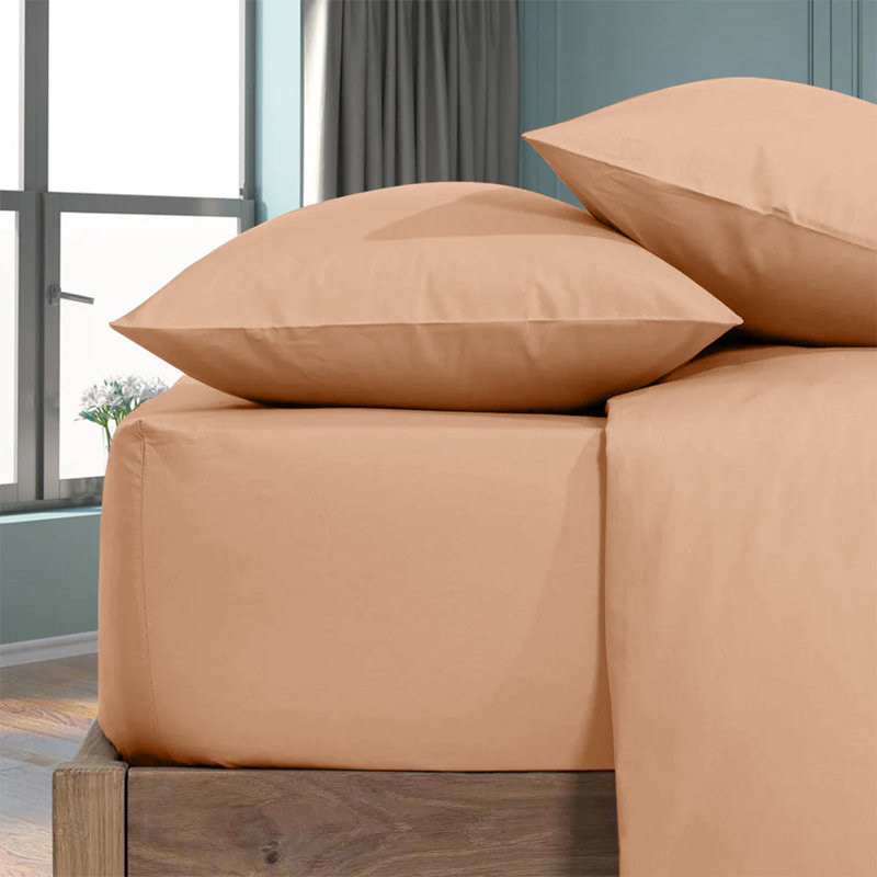 Microfiber Brushed Fitted Sheet, Single (3'), Peach