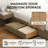 Chenille Upholstered Platform Bed with Built-In Nightstands and 2 Storage Drawers-479620776-479620777