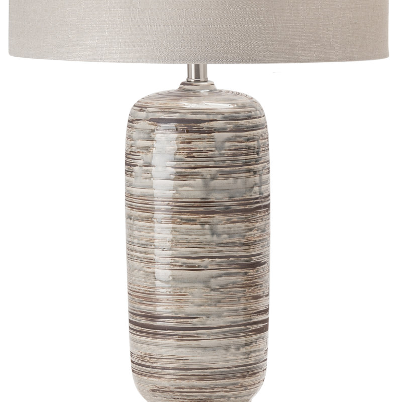 Lampe de table 29 "en céramique avec abat-jour gris