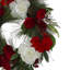 Couronne de pivoines et de brindilles artificielles rouges amaryllis 24 po