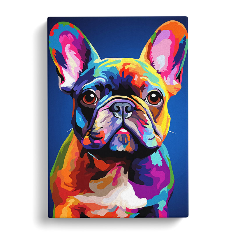 French Bulldog Colour Field No.2 - No Frame Print, 50cm H x 35cm W x 3cm D