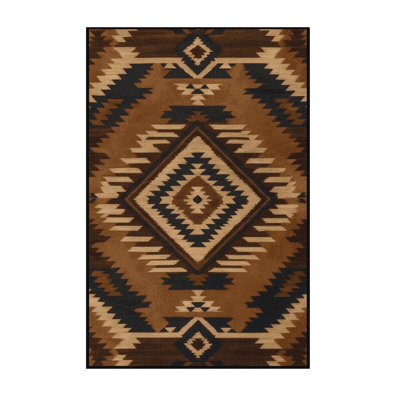 Tapis lavable en peau de bison de style sud-ouest Buffalo, Tapis de couloir 2 pi x 4 pi