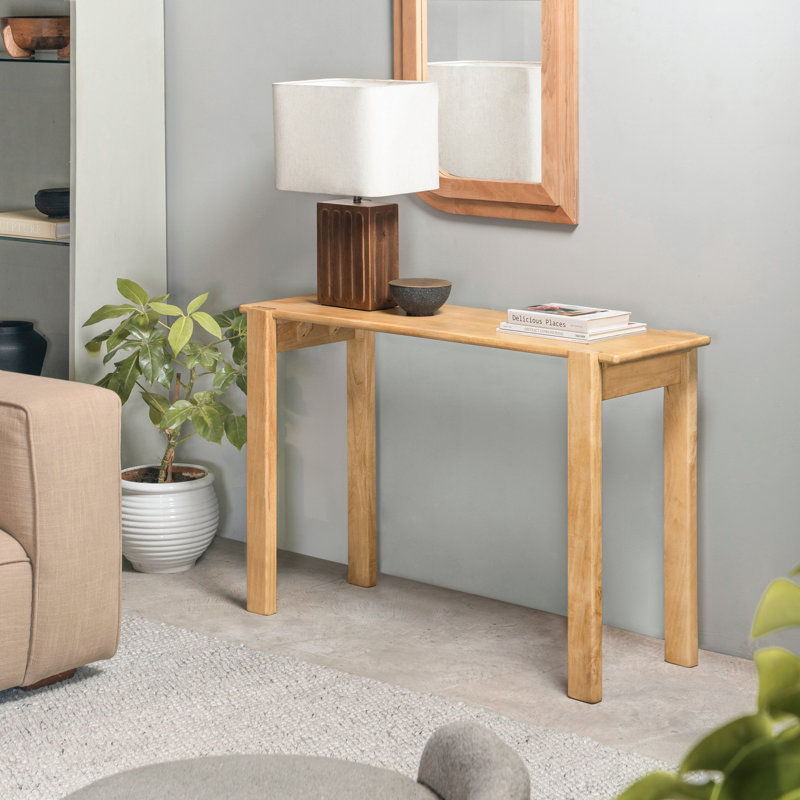 Clayton 48" Solid Wood Console Table, Light Blonde
