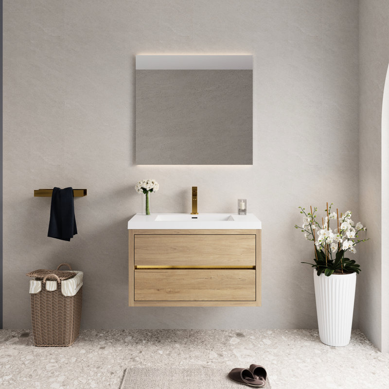 Single Bathroom Vanity with Stone Top