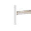 Très grand lit avec tête et pied de lit à grand panneau, lumières DEL intégrées, station de charge USB, lit en bois de pin avec cadre de lit renforcé, blanc-1308345620