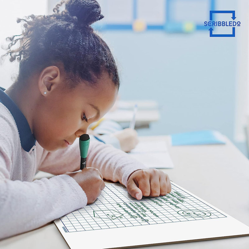 Scribbledo 10 Pack Dry Erase Graph Whiteboard 11"x14"