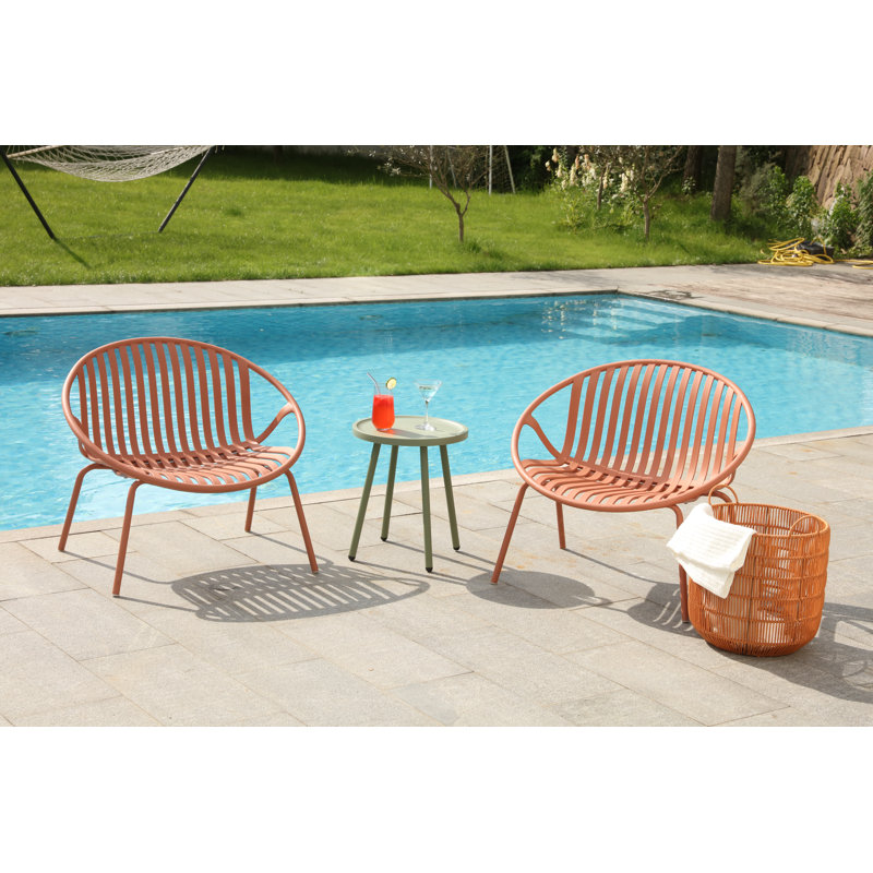 Ensemble de mobilier de patio, ensemble de conversation 3 pièces en résine tressée avec table et 2 chaises en résine, ensemble de conversation pour le jardin