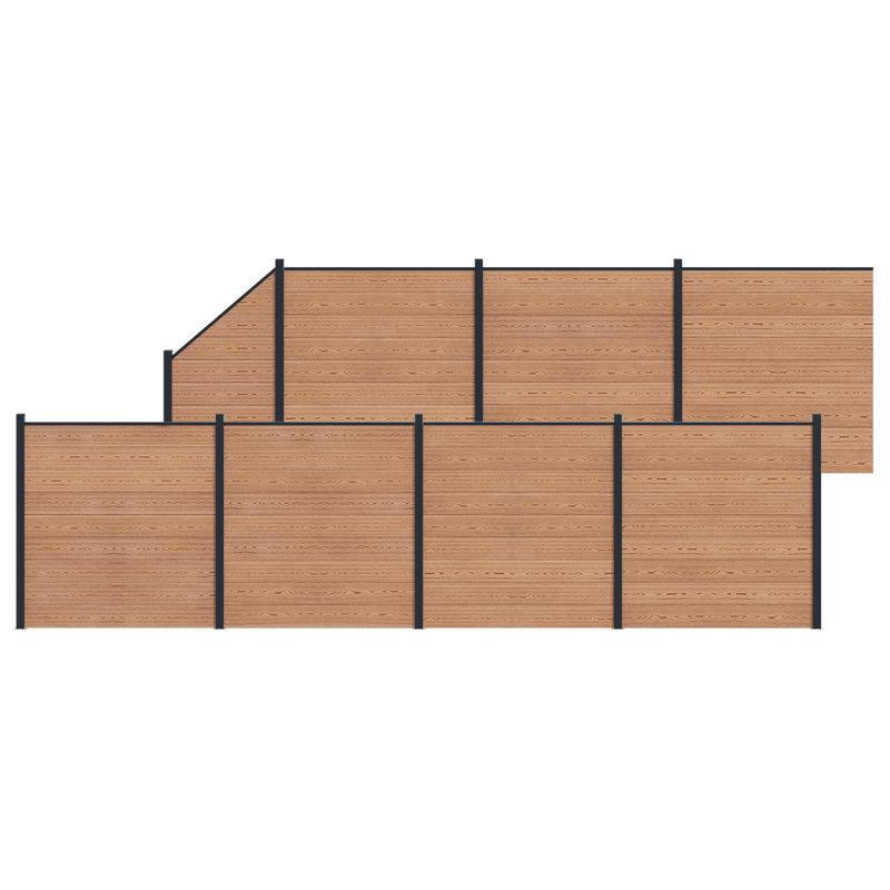 1311 cm W Fencing Kits Fencing with 8 Panel(s) Included, Brown