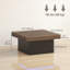 Table basse carrée avec lumières DEL, table centrale de 35 pouces, noyer