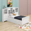 Lit plateforme simple avec armoire verticale et 4 tiroirs-360140676