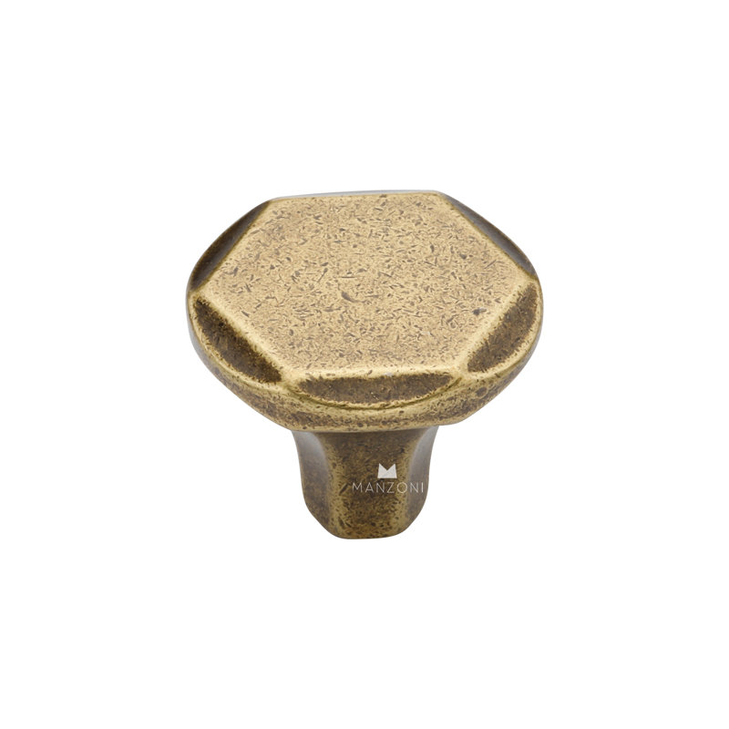 Parisian 1 3/16" Length Geometric Knob, Antique Florence