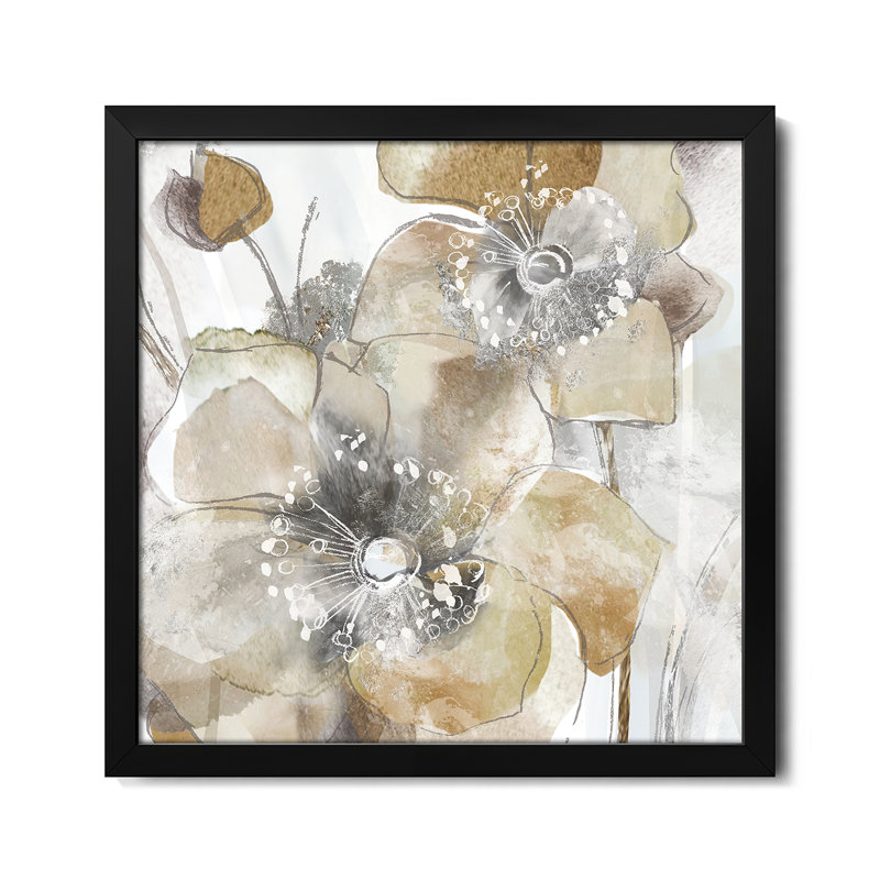 Affiche haut de gamme Taupe Spring Poppy II par Maria Donovan, H 16 po x l 16 po