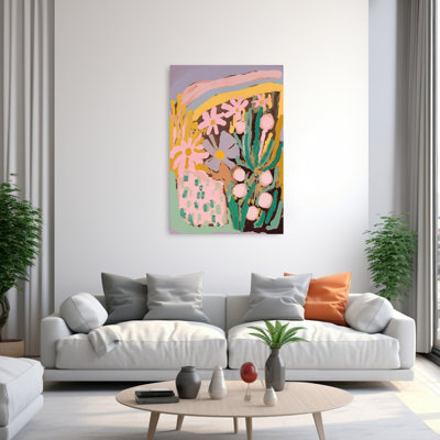 Floral Harmony Burst Abstract Colorful Contemporary Flower Nature Wall Art Print