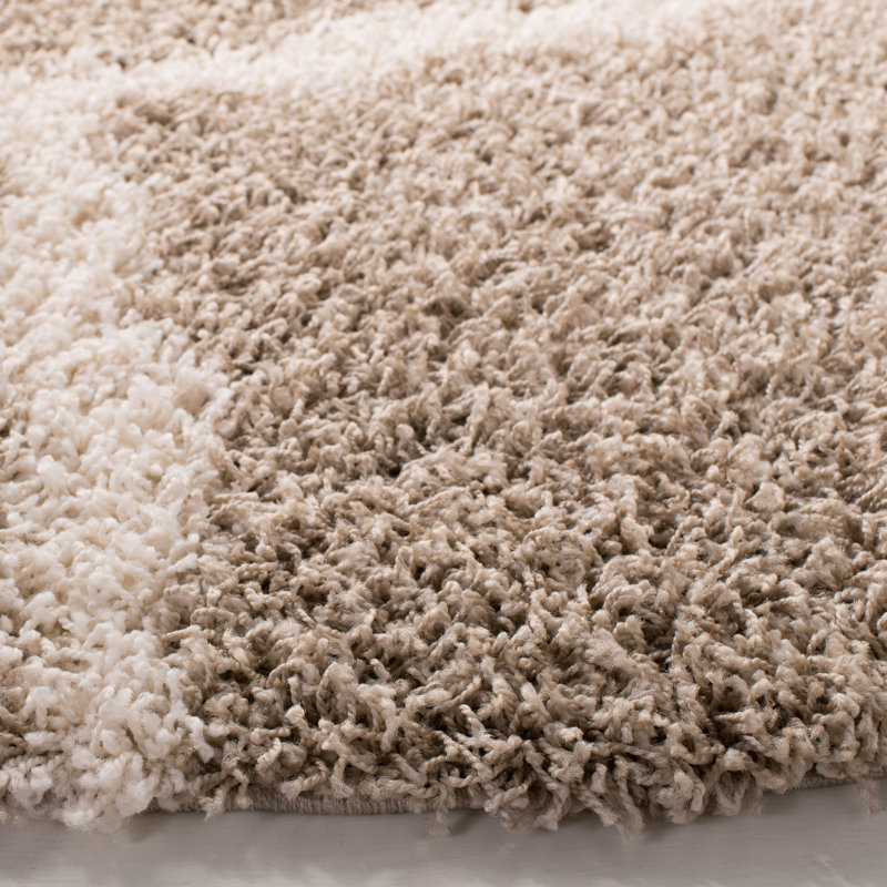 Lapidge Geometric Beige Area Rug, Round 6'