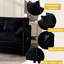 Chenille profonde 2 pièces, 3 coussins, noir pour le salon de la chambre, canapé et fauteuil avec siège, rembourré,-729023148