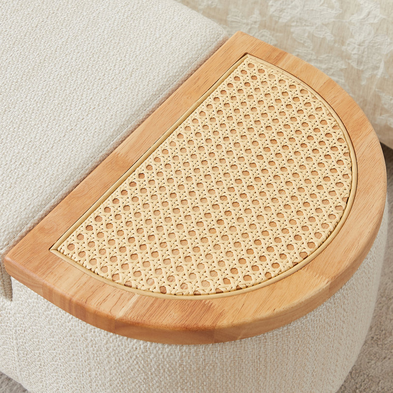 Banc de rangement rembourré avec repose-pieds Jurre, Beige