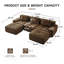 Canapé modulaire en forme de U Boneless, tissu de velours côtelé à compression et sans assemblage-123043451