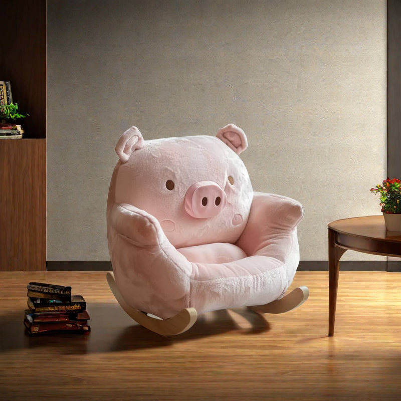 Chaise berçante en métal Cute Piggy