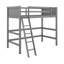 Lit mezzanine simple en bois massif avec échelle-193428065