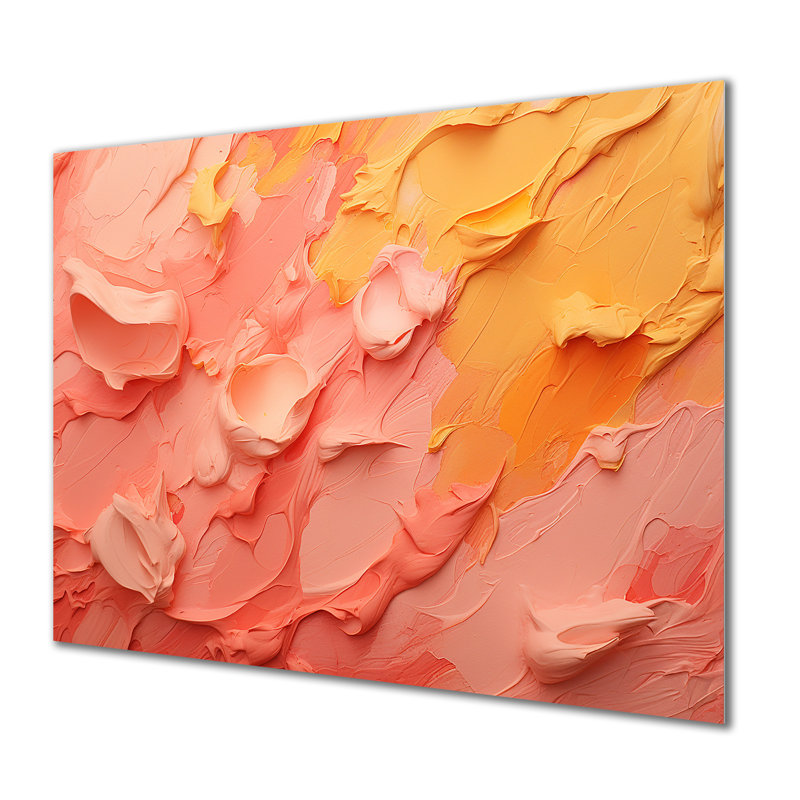 «Pink Radiant Dusk Dream I», art mural abstrait en métal, collage MT131740, H 24 po x l 32 po x P 1 po