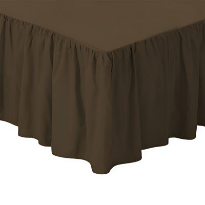 400TC Sateen Solid Cotton Gathered Bed Skirt Upto 50" Drop Length