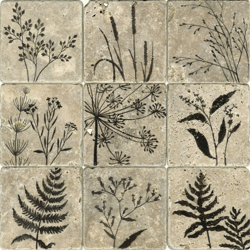 Stone Tile Silhouette II - Wrapped Canvas Art Prints, 30cm H x 30cm W x 3.8cm D