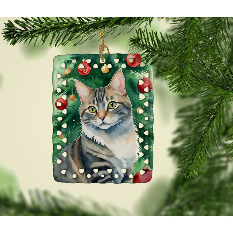 Ornement en porcelaine American Bobtail, American Bobtail Cat