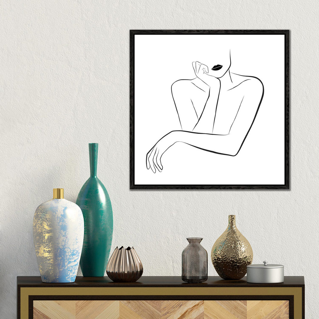 Minimal Face Line Art von Tiny Treasure Prints - Galerie- Giclée auf Leinwand