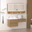 Ensemble de meuble-lavabo mural 60 po avec plateau en pierre et armoire de rangement modulaire-334912620