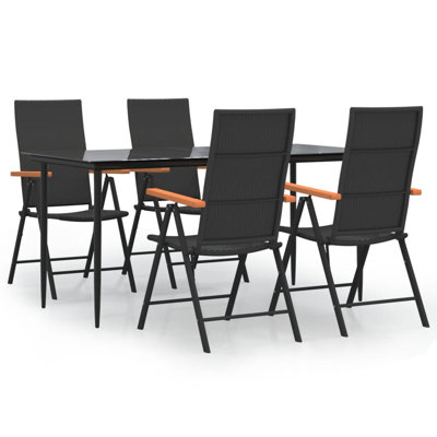 Ensemble de salle à manger d'extérieur noir et brun Garden