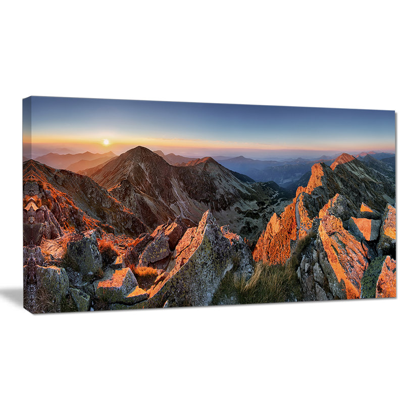 " Majestic Sunset In Fall Mountains ", 16" H x 32" W x 1" D