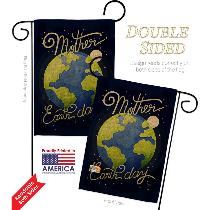 « earth day », expression inspirée de 2 faces de polyester 13 x 19 po drapeau de jardin