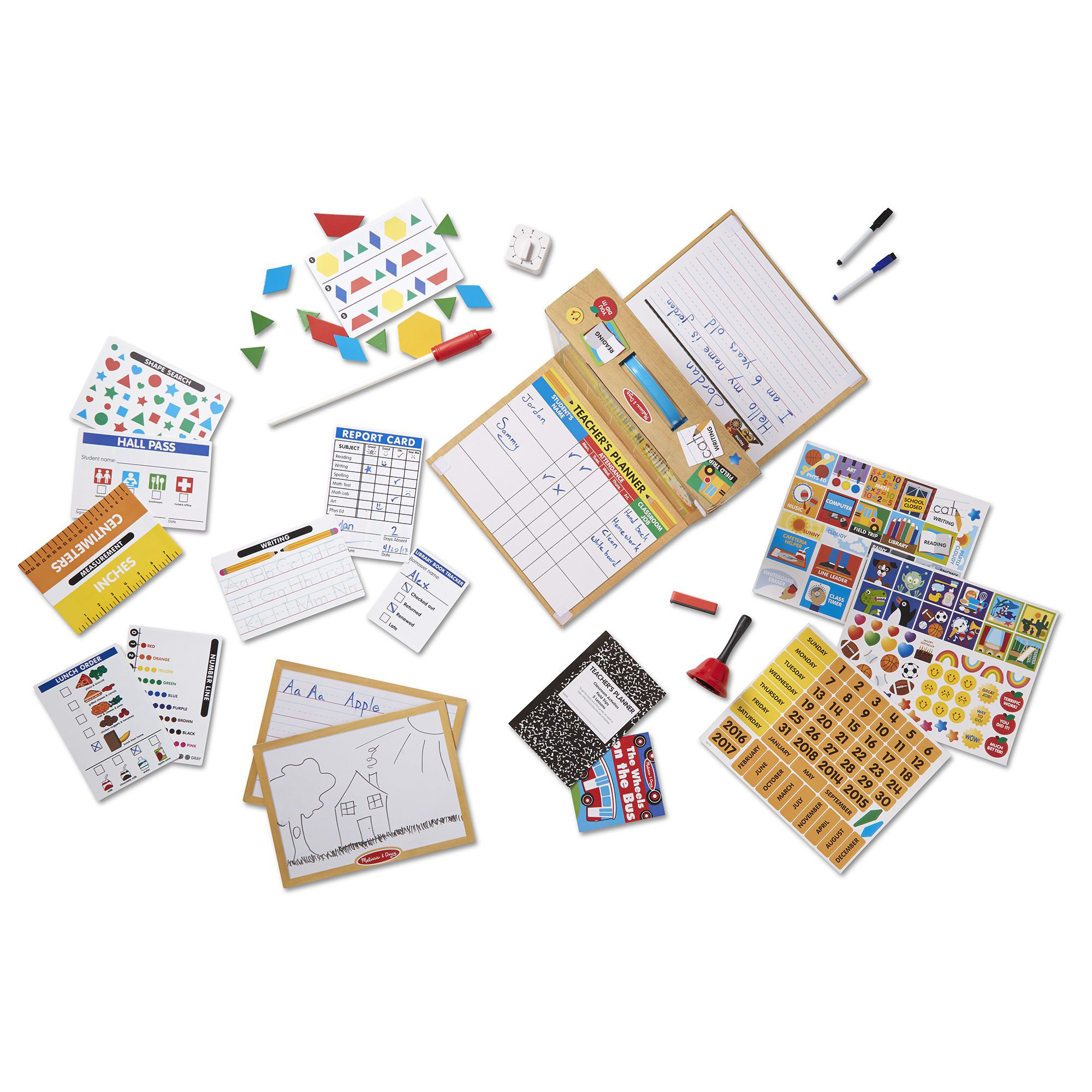 Melissa & Doug School Time! Classroom Play Set Game - Be Teacher or Student  - FSC-Certified Materials